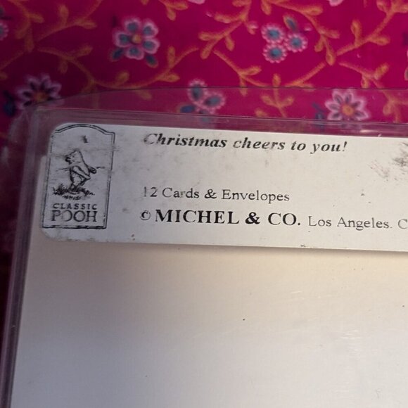 Vintage Christmas Holiday Winnie the Poo & Piglet Cards Ephemera 9 Count - Picture 6 of 6
